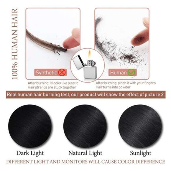 Clip in Hair Extensions Real Human Hair Jet Black Hair Extensions Clip ins Remy - Picture 4 of 7